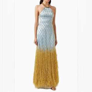 ÖZGÜR MASUR
Beaded Halterneck Fringed Gown